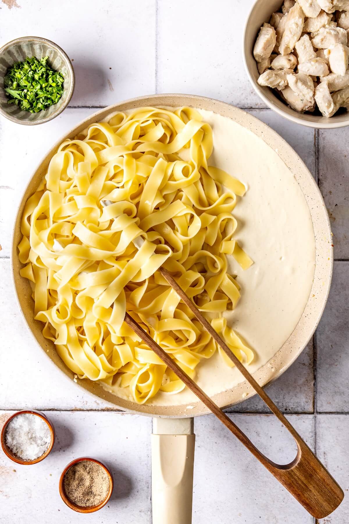 How to Make GF DF Chicken Fettuccine Alfredo Step 5 - Olivia Adriance