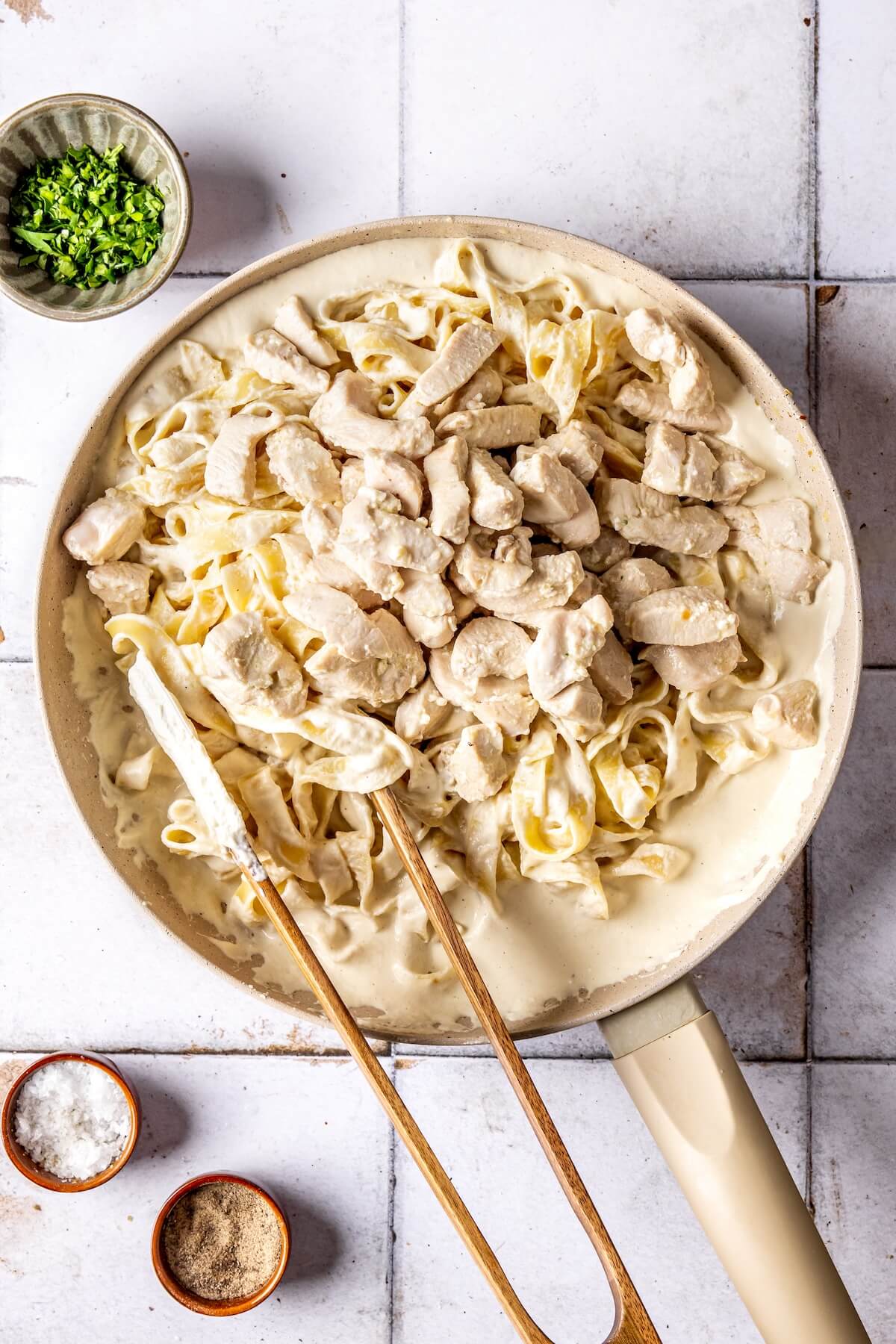 How to Make GF DF Chicken Fettuccine Alfredo Step 6 - Olivia Adriance