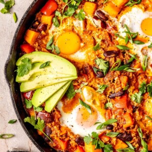 Breakfast Chili Sweet Potato Hash - Olivia Adriance