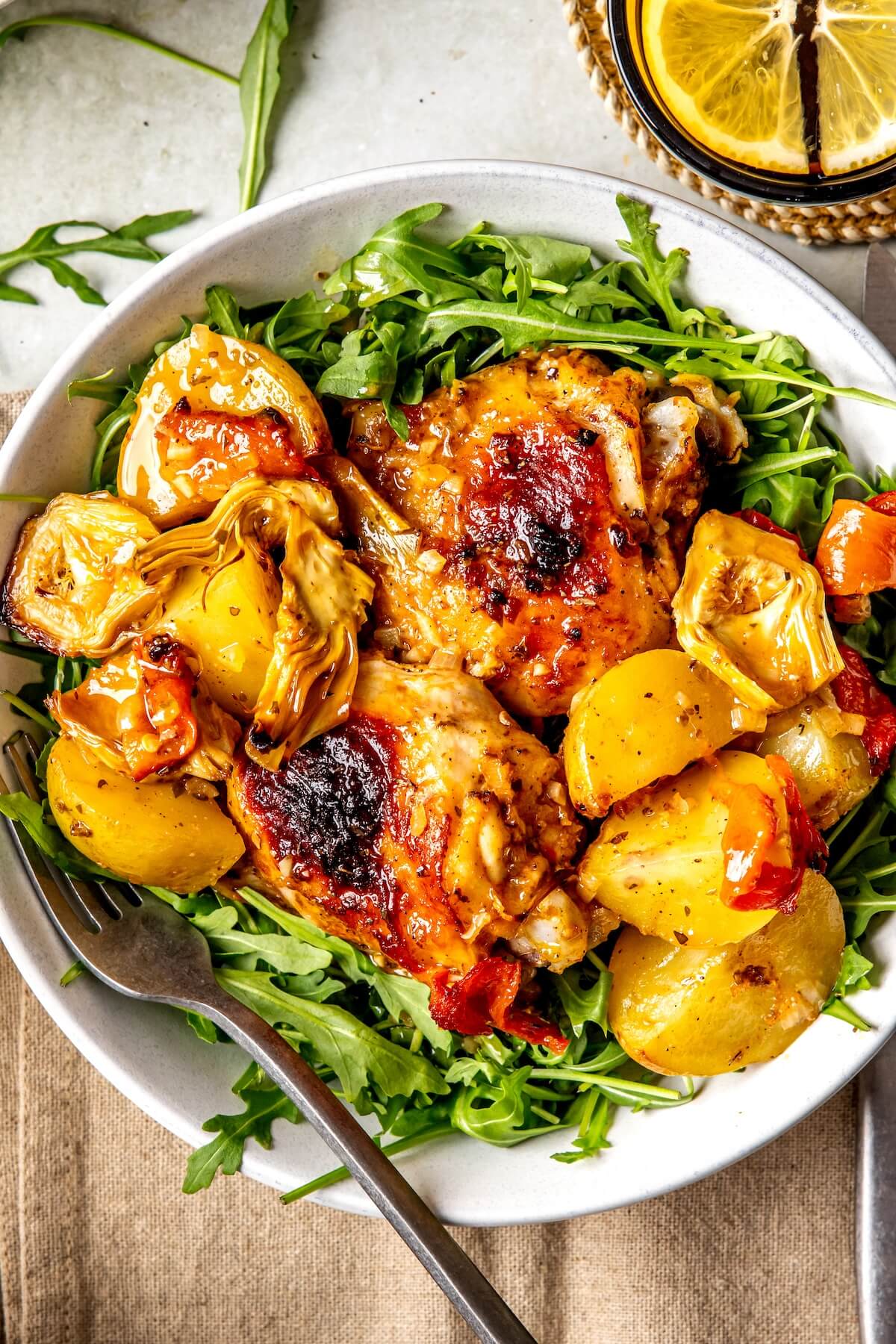One Pan Mediterranean Chicken - Olivia Adriance