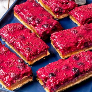Peanut Butter and Jelly Protein Bars - Olivia Adriance