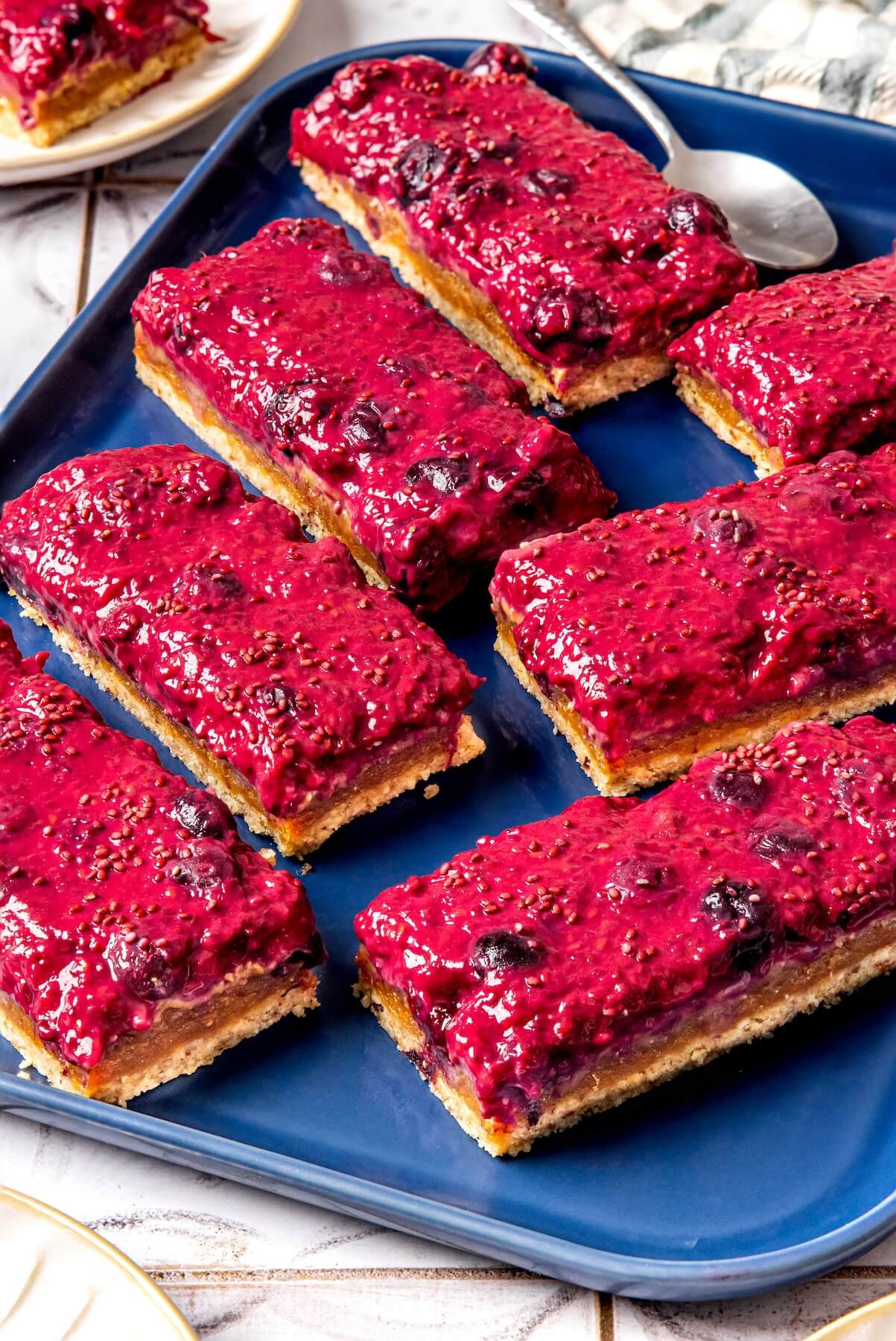 Peanut Butter and Jelly Protein Bars - Olivia Adriance