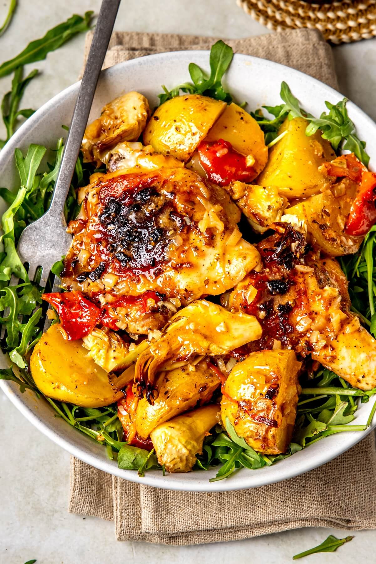 One Pan Mediterranean Chicken - Olivia Adriance