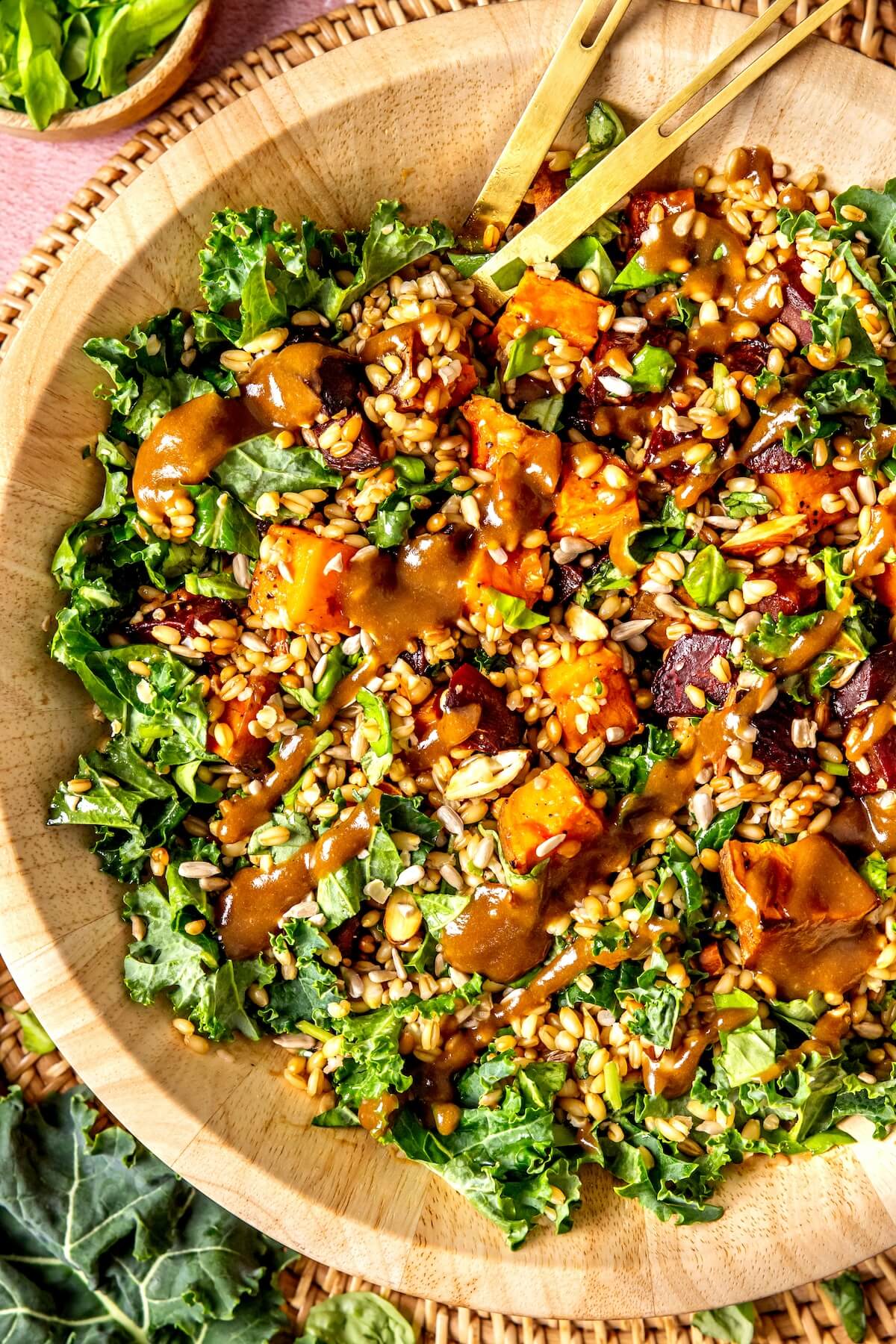 Warm Winter Salad with Roasted Shallot Dressing - Olivia Adriance