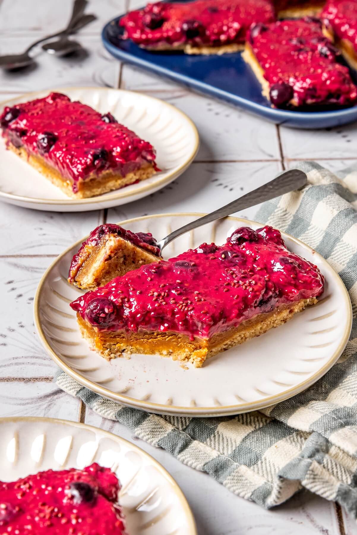 Peanut Butter and Jelly Protein Bars - Olivia Adriance