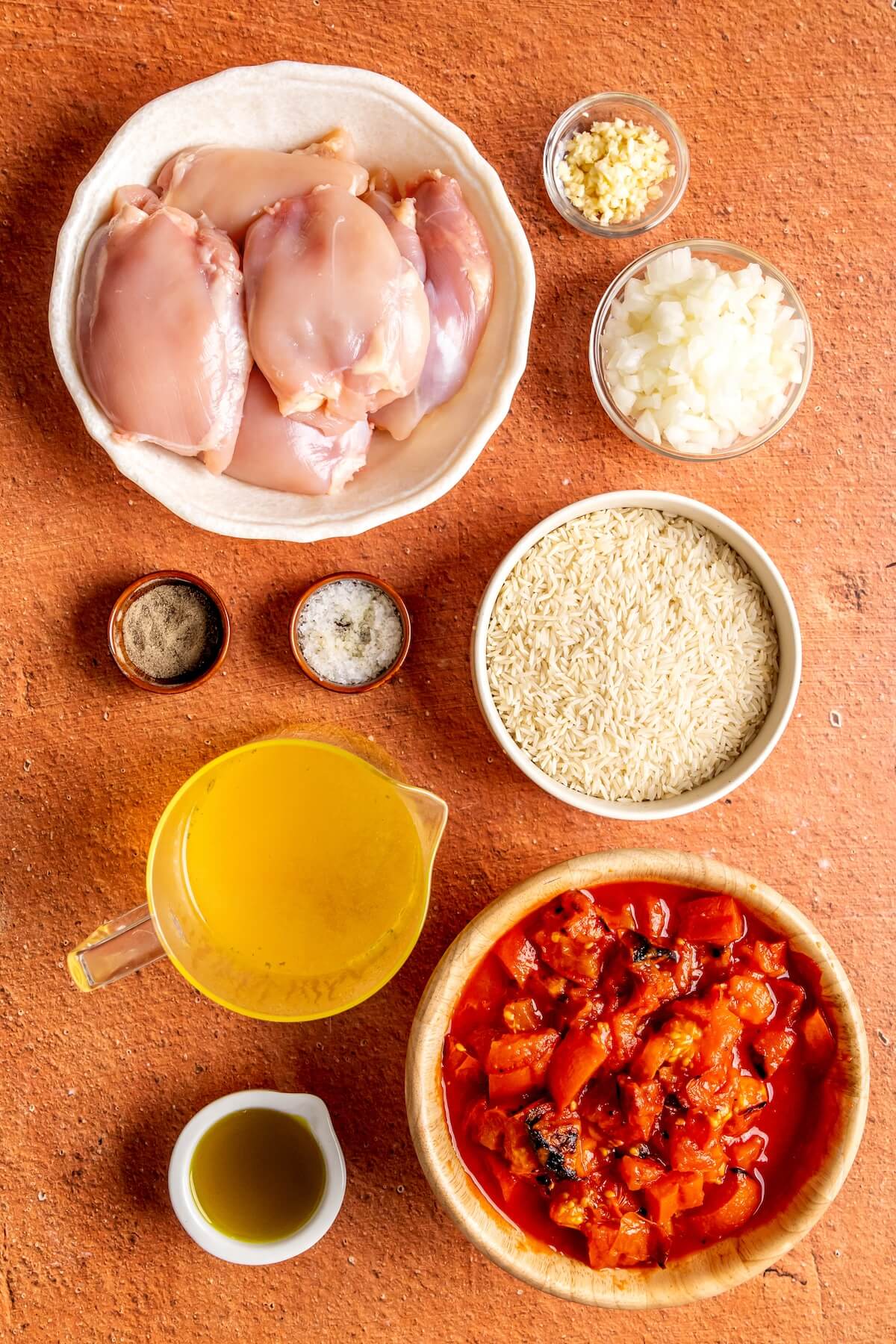 Ingredients for Southwestern Chicken and Rice - Olivia Adriance