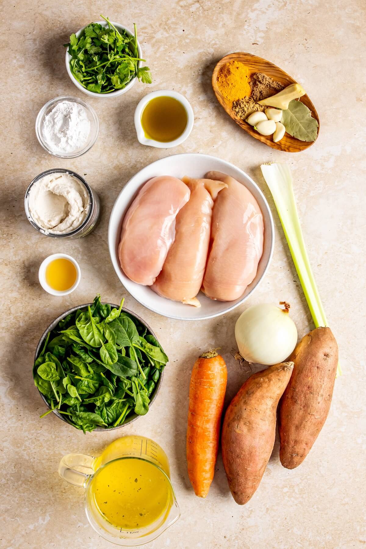 Ingredients for Turmeric Chicken Stew - Olivia Adriance