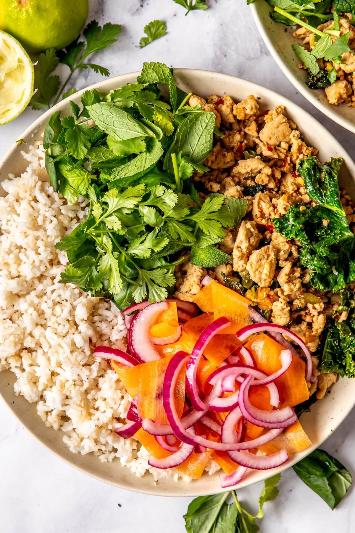 Chicken Larb Bowls - Olivia Adriance