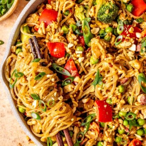 Miso Peanut Glass Noodle Stir Fry - Olivia Adriance