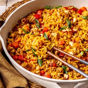One Pot Peanut Chicken Ramen - Olivia Adriance