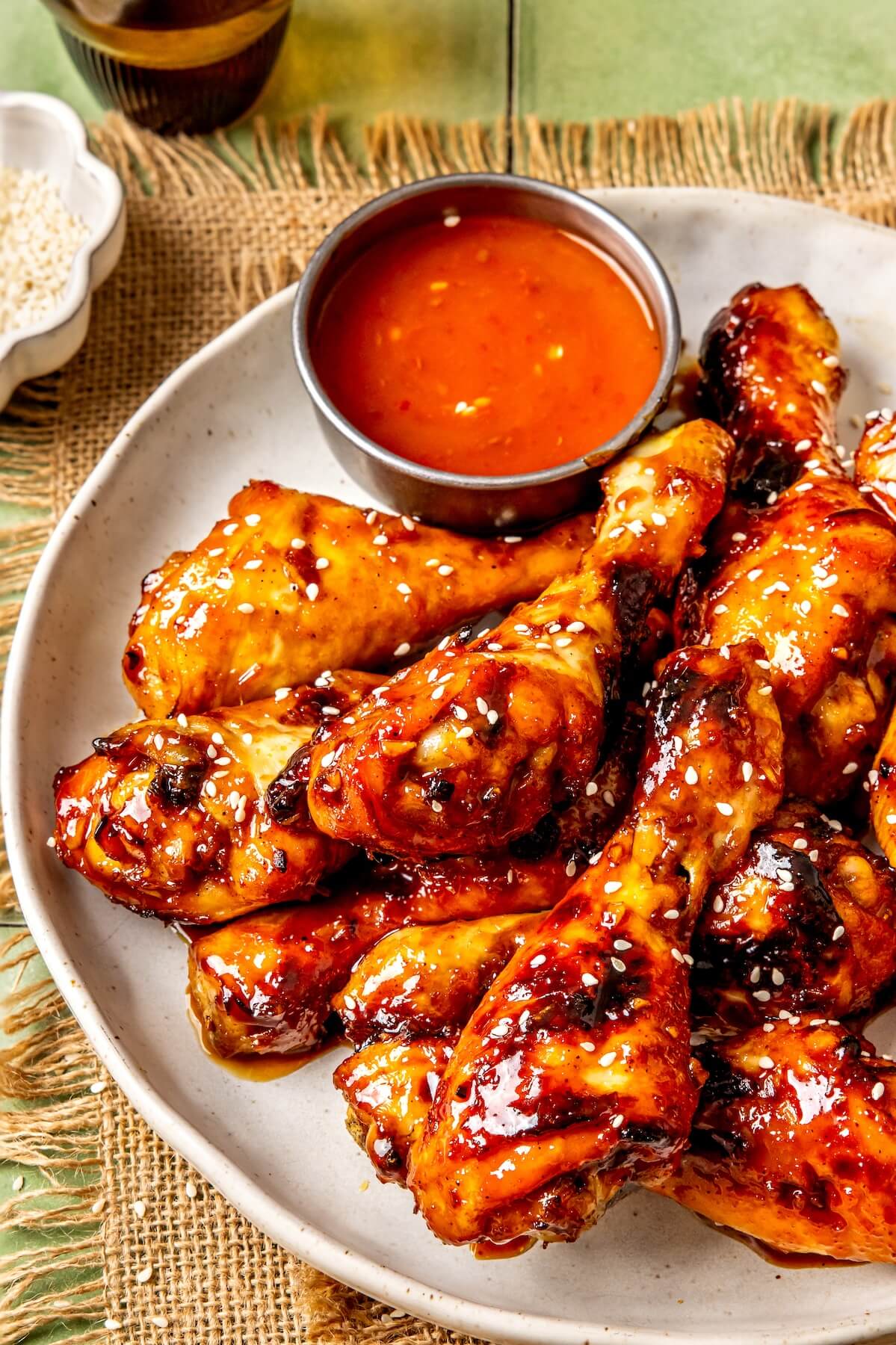 Honey Garlic Chicken Drumsticks - Olivia Adriance