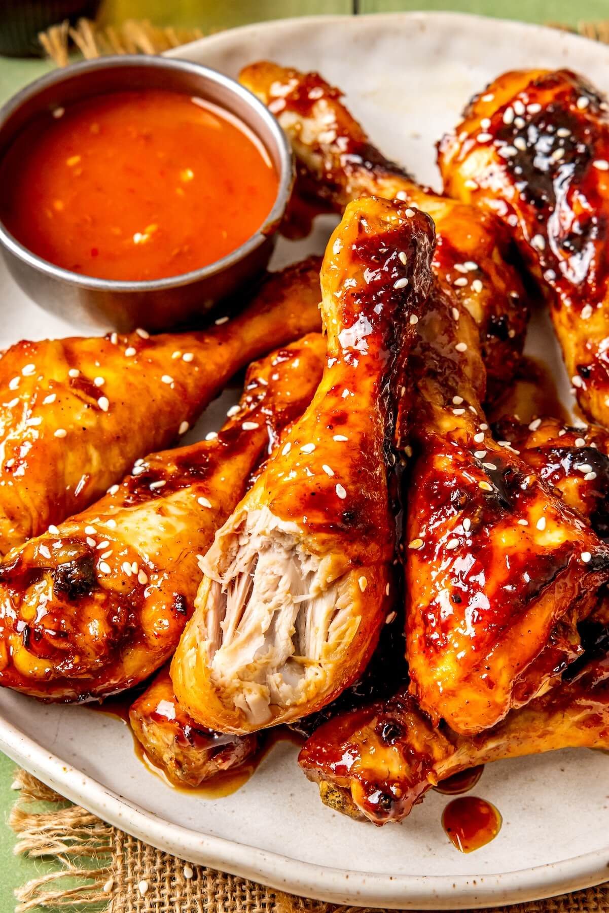 Honey Garlic Chicken Drumsticks - Olivia Adriance