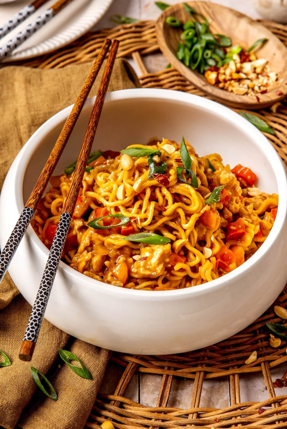 One Pot Peanut Chicken Ramen - Olivia Adriance