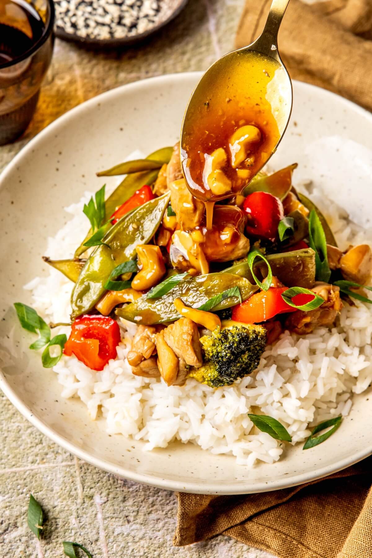 One Skillet Cashew Chicken - Olivia Adriance