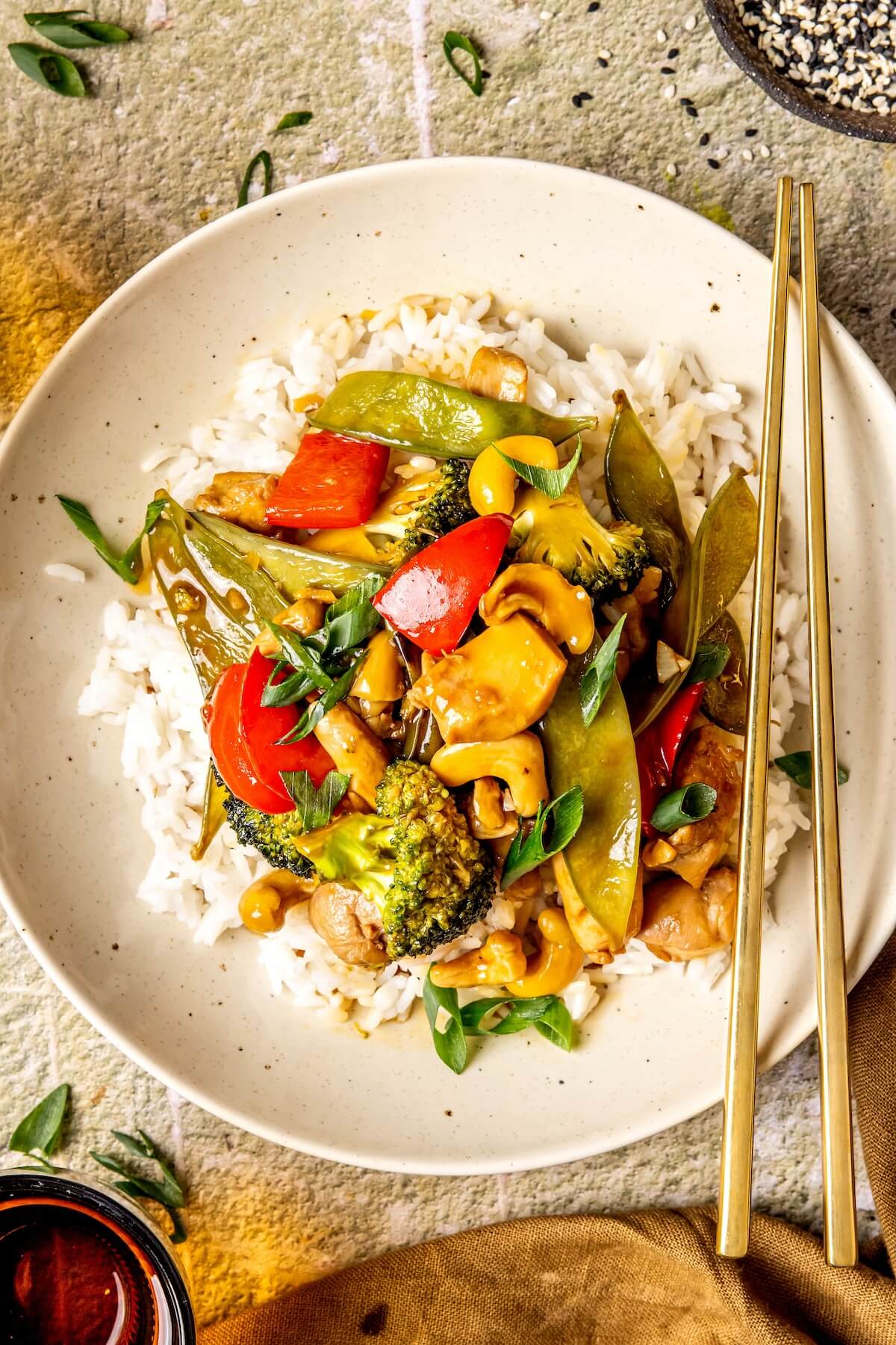 One Skillet Cashew Chicken - Olivia Adriance
