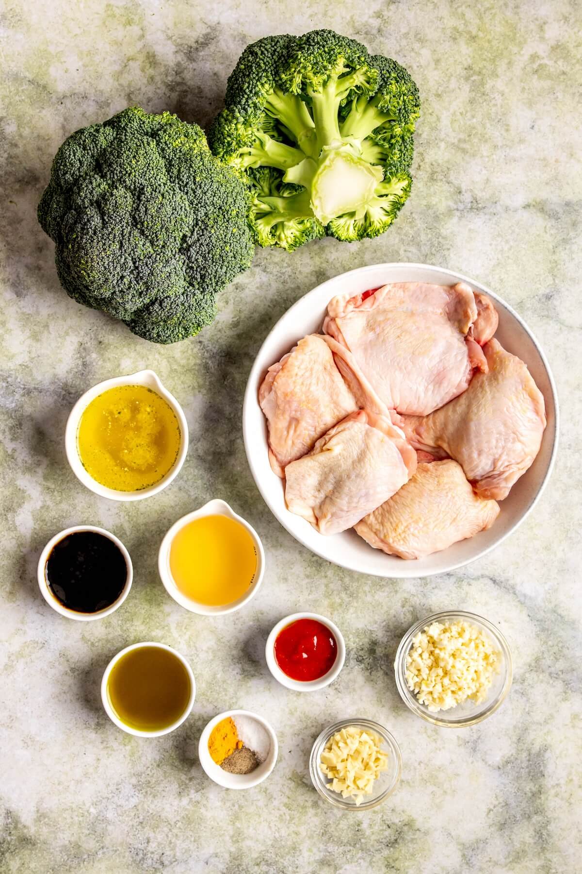 Ingredients for Saucy Asian Braised Chicken and Broccoli - Olivia Adriance