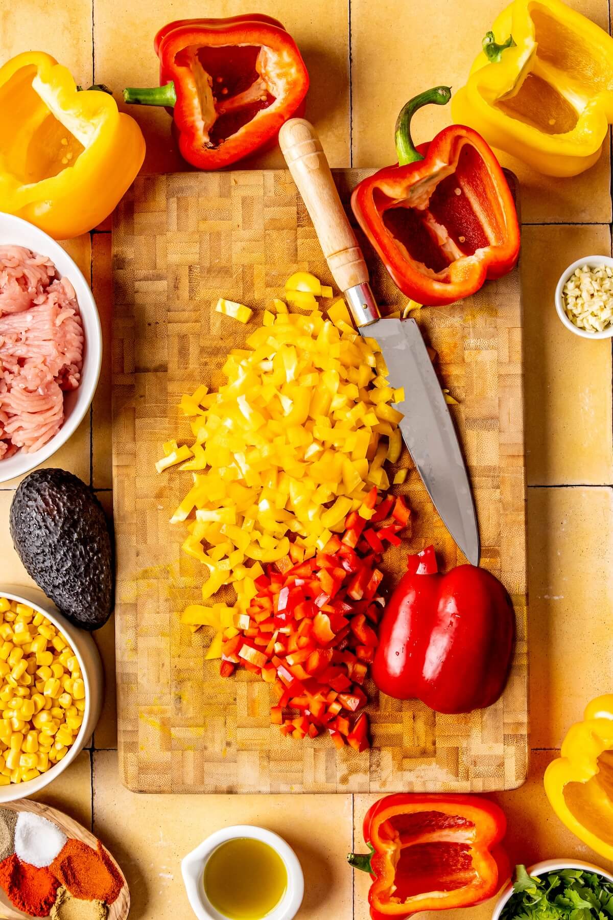 How to Make Southwest Stuffed Peppers with Black Beans and Corn Step 1 - Olivia Adriance