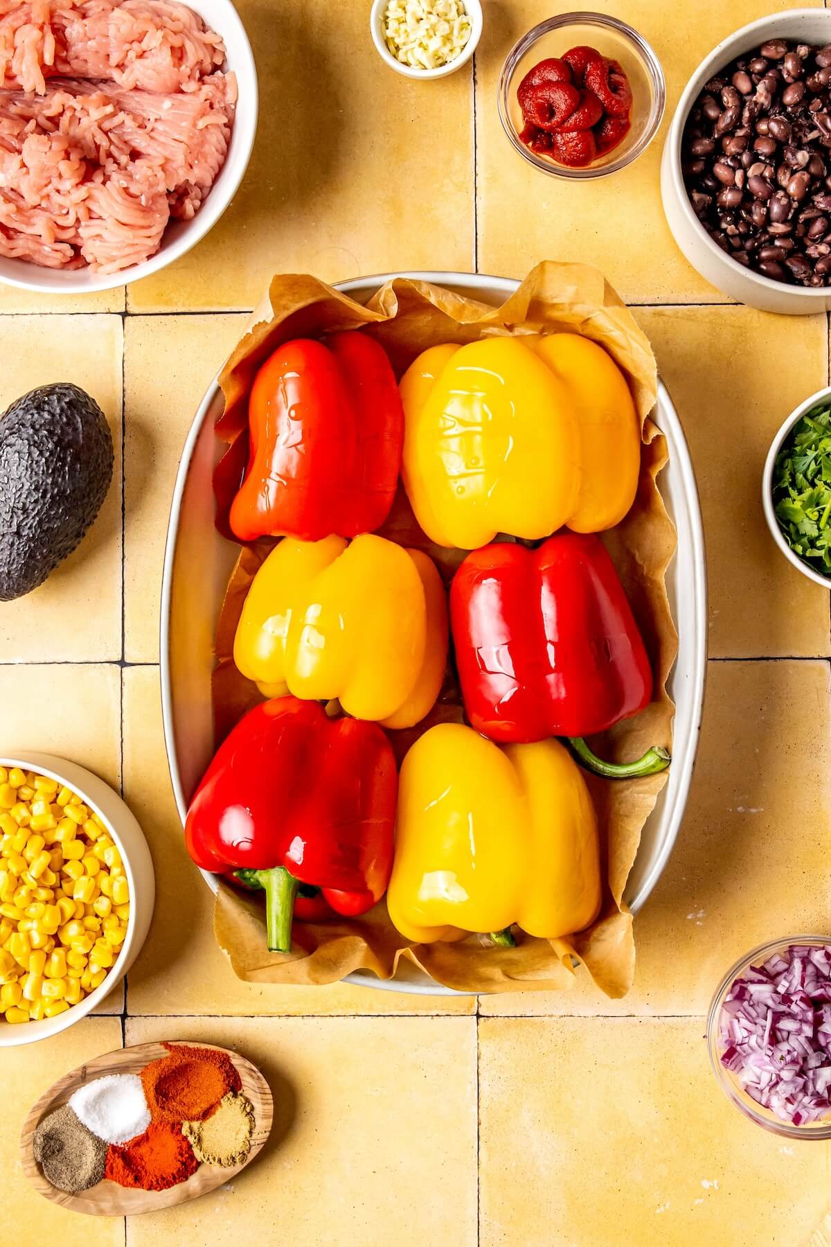 How to Make Southwest Stuffed Peppers with Black Beans and Corn Step 2 - Olivia Adriance