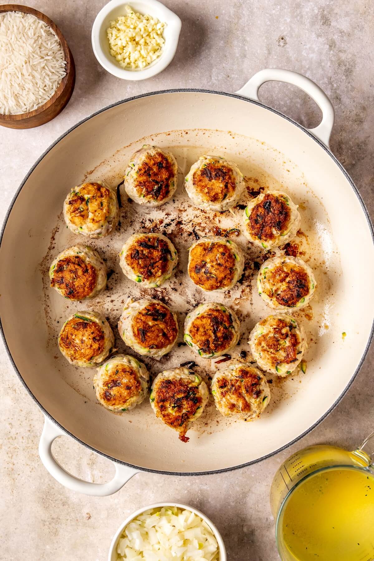 How to Make One Pot Lemon Chicken Zucchini Meatballs and Rice Step 3 - Olivia Adriance
