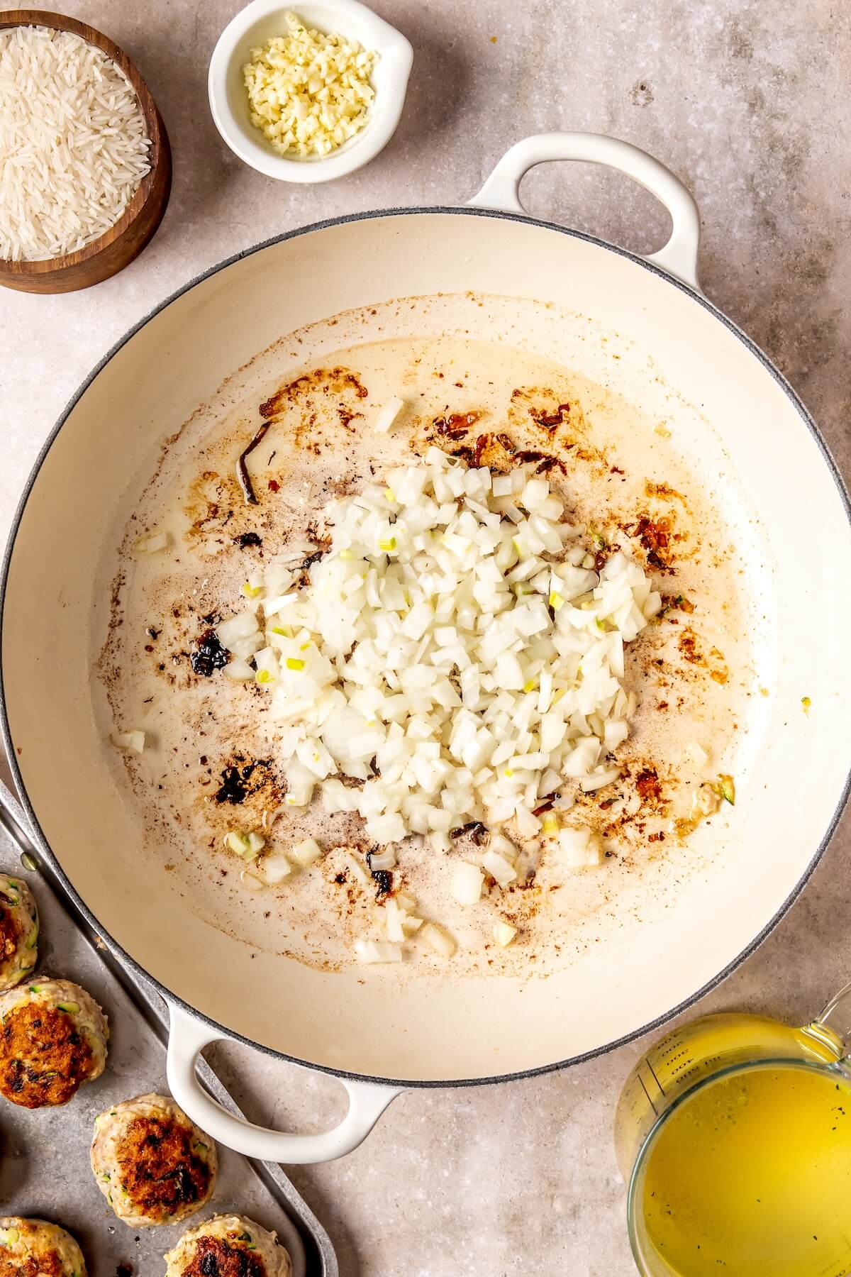How to Make One Pot Lemon Chicken Zucchini Meatballs and Rice Step 4 - Olivia Adriance