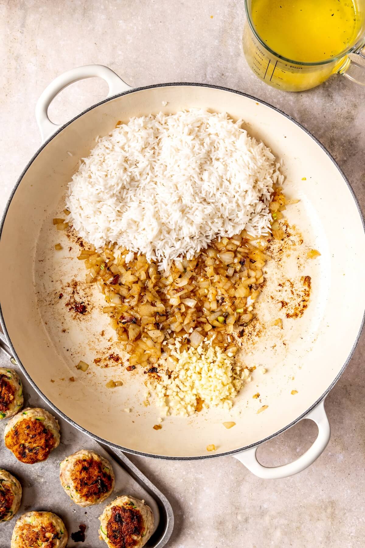 How to Make One Pot Lemon Chicken Zucchini Meatballs and Rice Step 5 - Olivia Adriance
