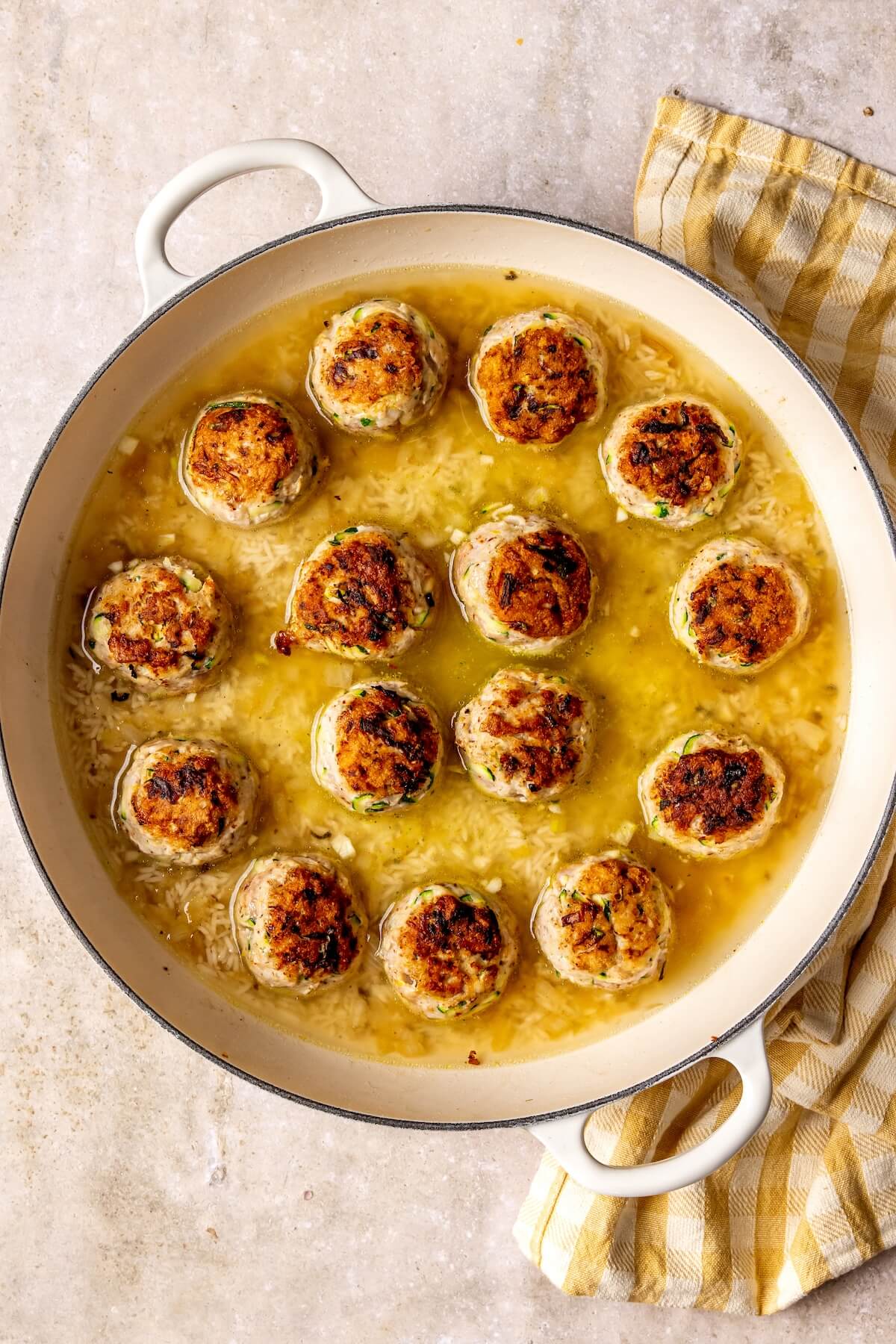How to Make One Pot Lemon Chicken Zucchini Meatballs and Rice Step 6 - Olivia Adriance
