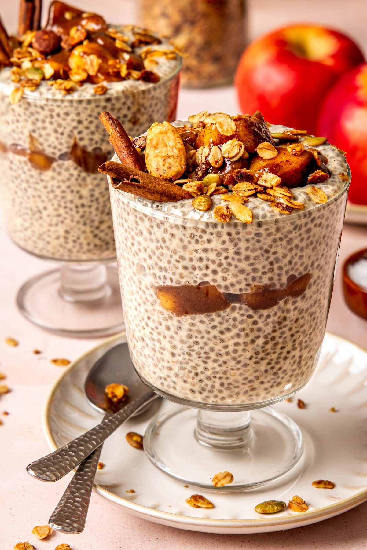 Apple Pie Protein Chia Pudding - Olivia Adriance