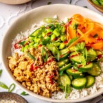Ginger Honey Ground Chicken Bowls - Olivia Adriance