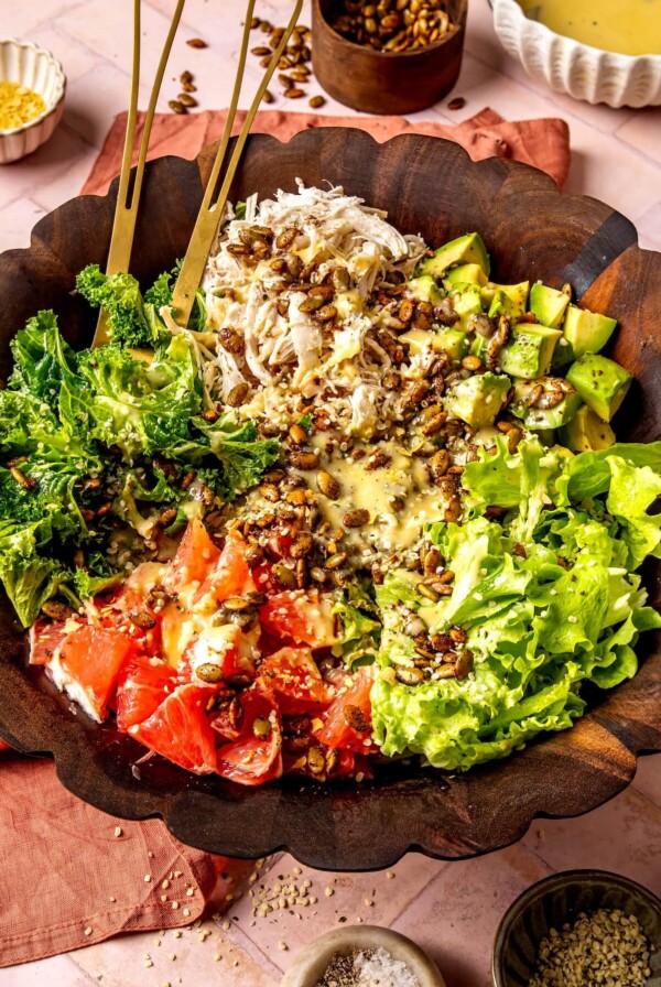 Grapefruit Avocado Salad with Pepitas and Lemon Tahini Dressing - Olivia Adriance
