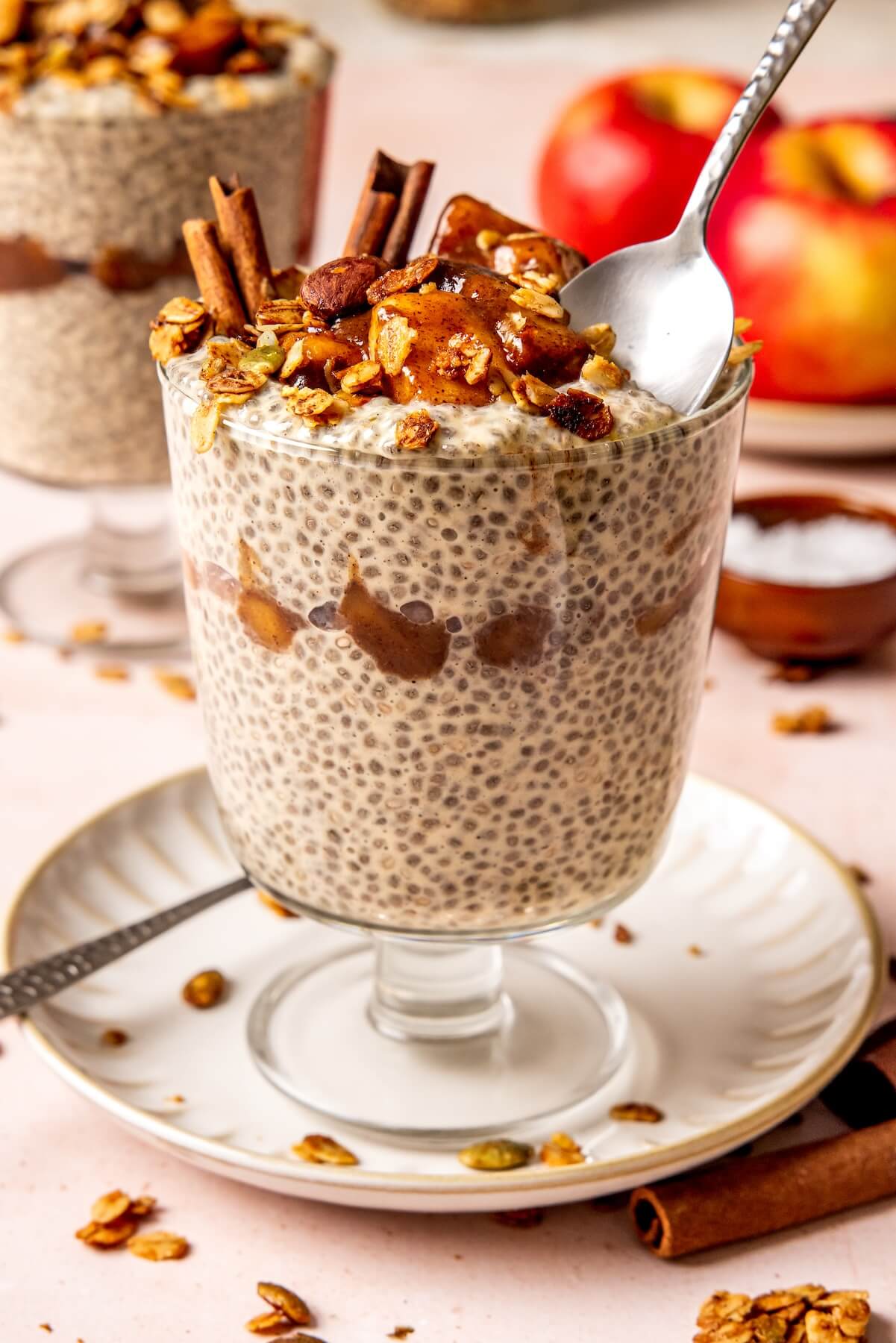 Apple Pie Protein Chia Pudding - Olivia Adriance