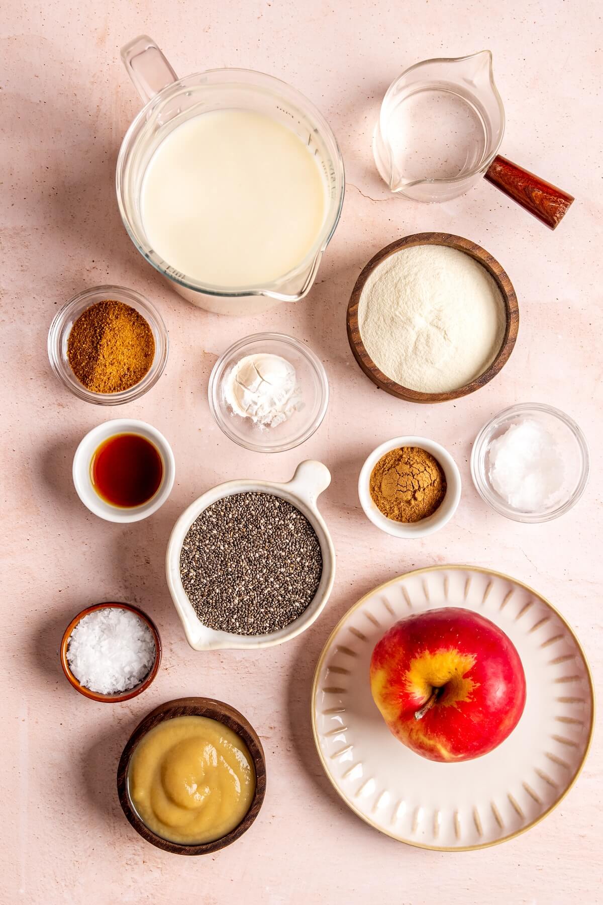 Ingredients for Apple Pie Protein Chia Pudding - Olivia Adriance