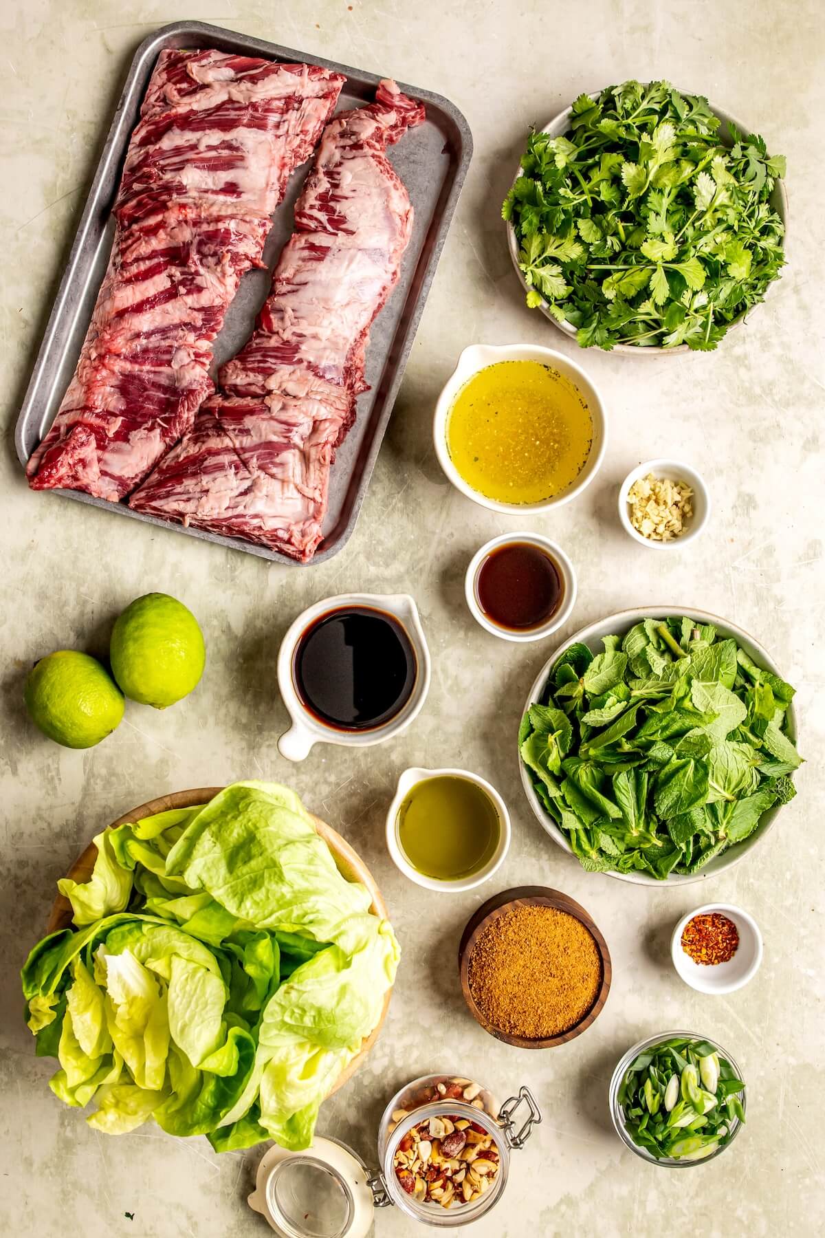 Ingredients for Thai Steak Salad - Olivia Adriance