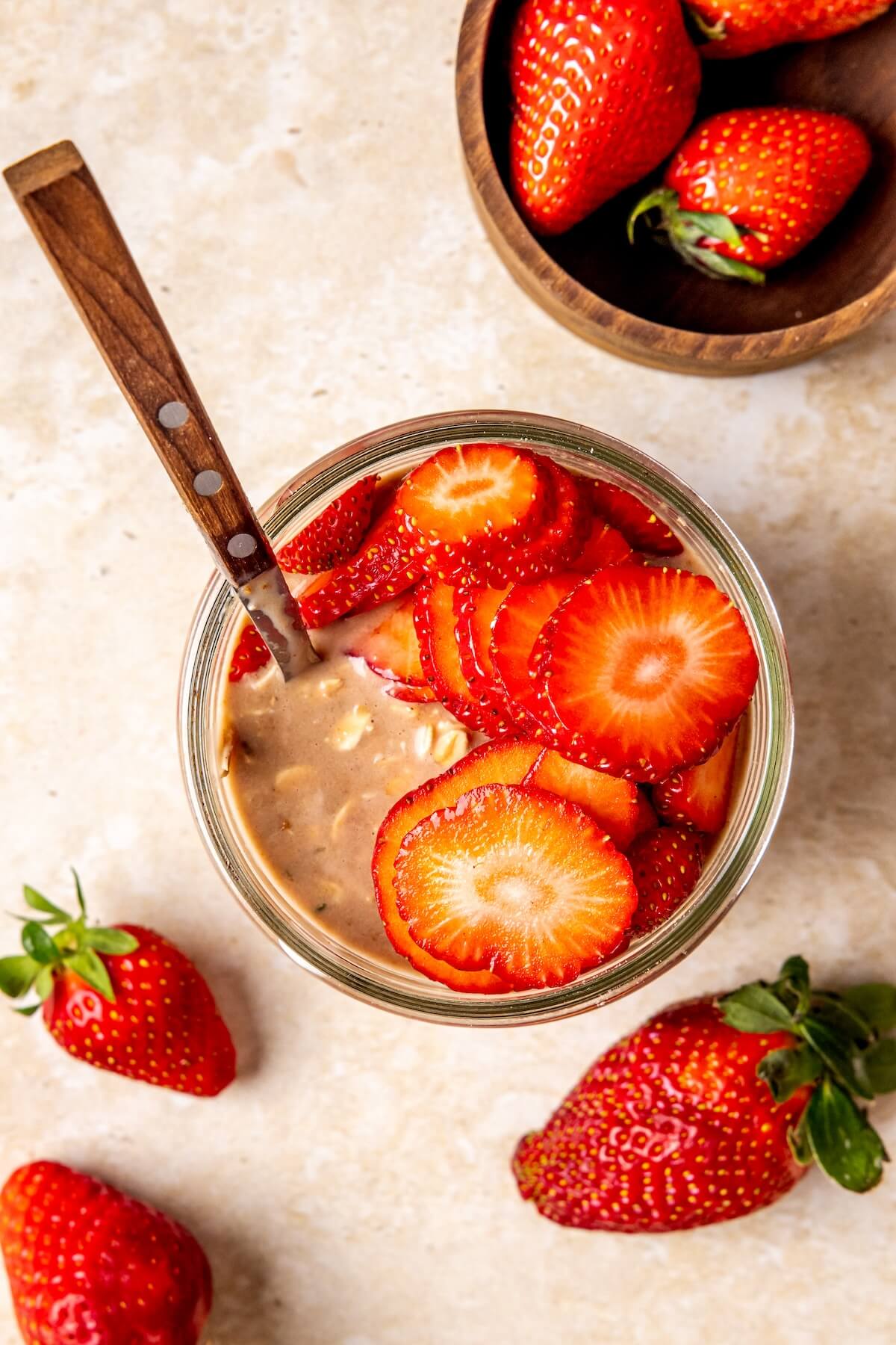 How to Make Protein Chocolate Strawberry Overnight Oats Step 2 - Olivia Adriance
