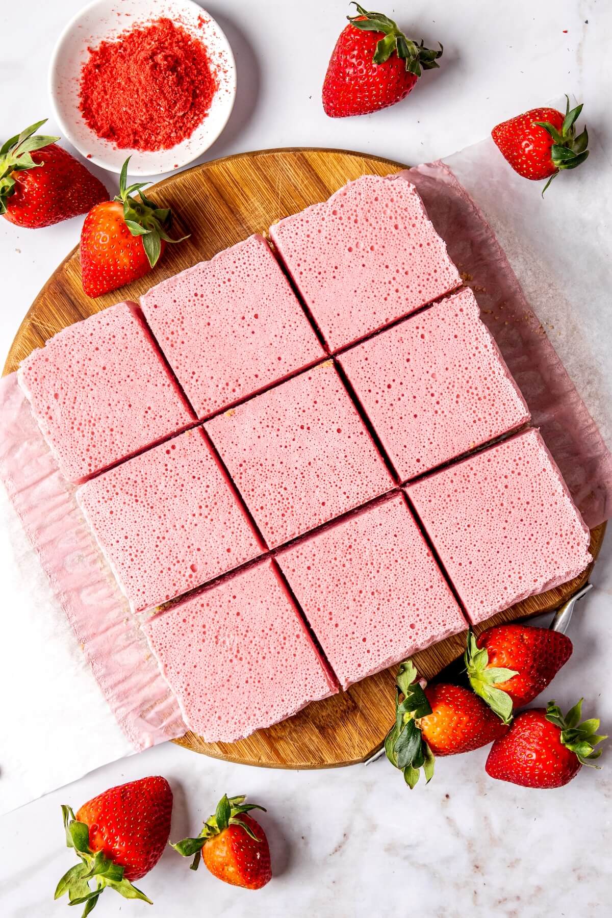How to Make Dairy Free No Bake Strawberry Cheesecake Bars Step 6 - Olivia Adriance