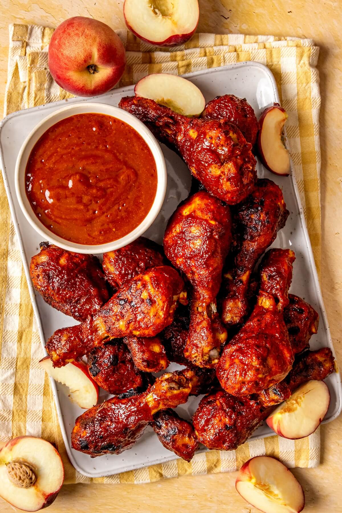 Peach BBQ Sauce Chicken Drumsticks - Olivia Adriance