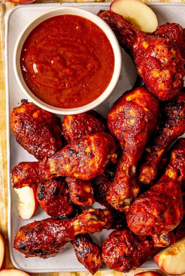 Peach BBQ Sauce Chicken Drumsticks - Olivia Adriance