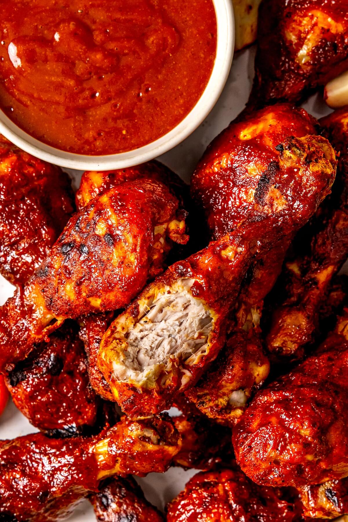 Peach BBQ Sauce Chicken Drumsticks - Olivia Adriance