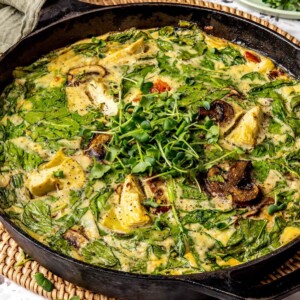 Spinach Mushroom and Artichoke Frittata - Olivia Adriance