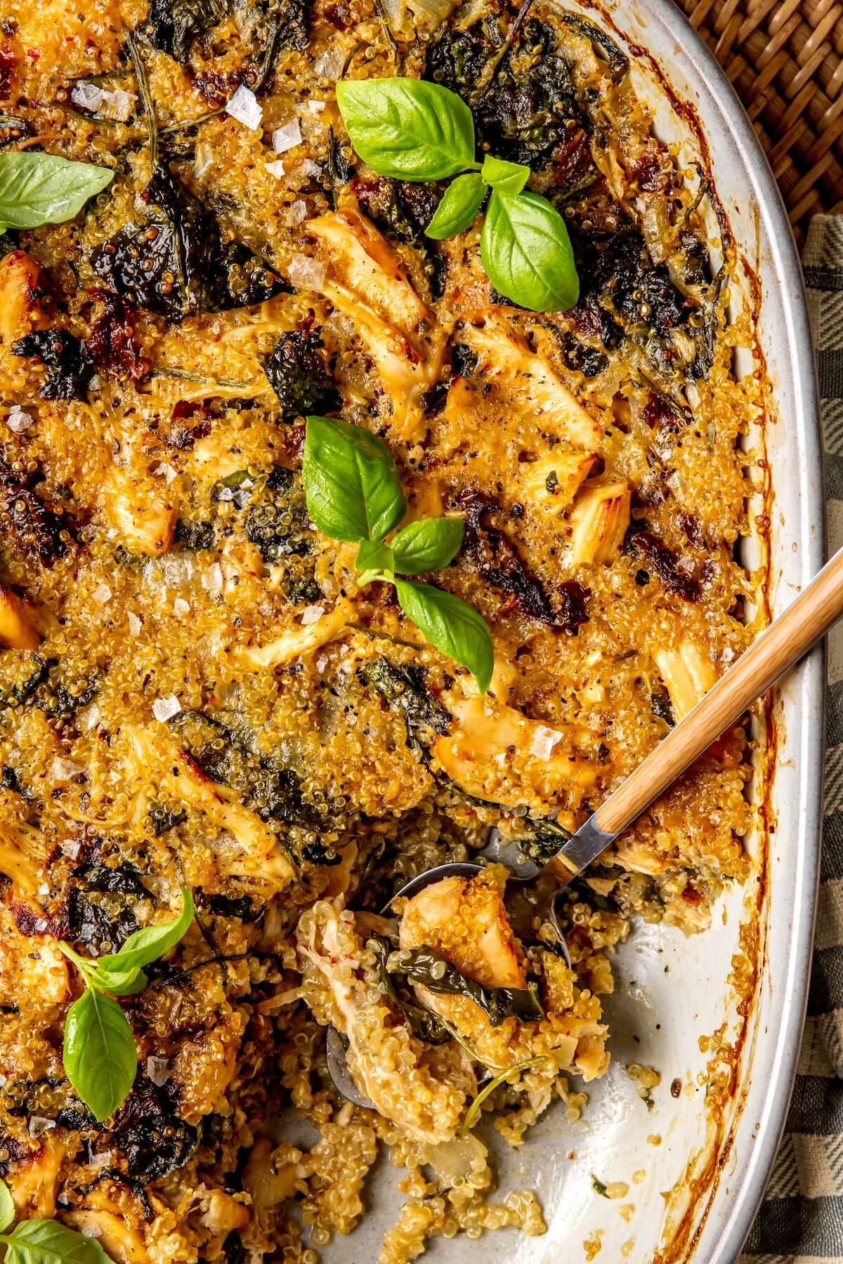 Tuscan Chicken Quinoa Bake - Olivia Adriance