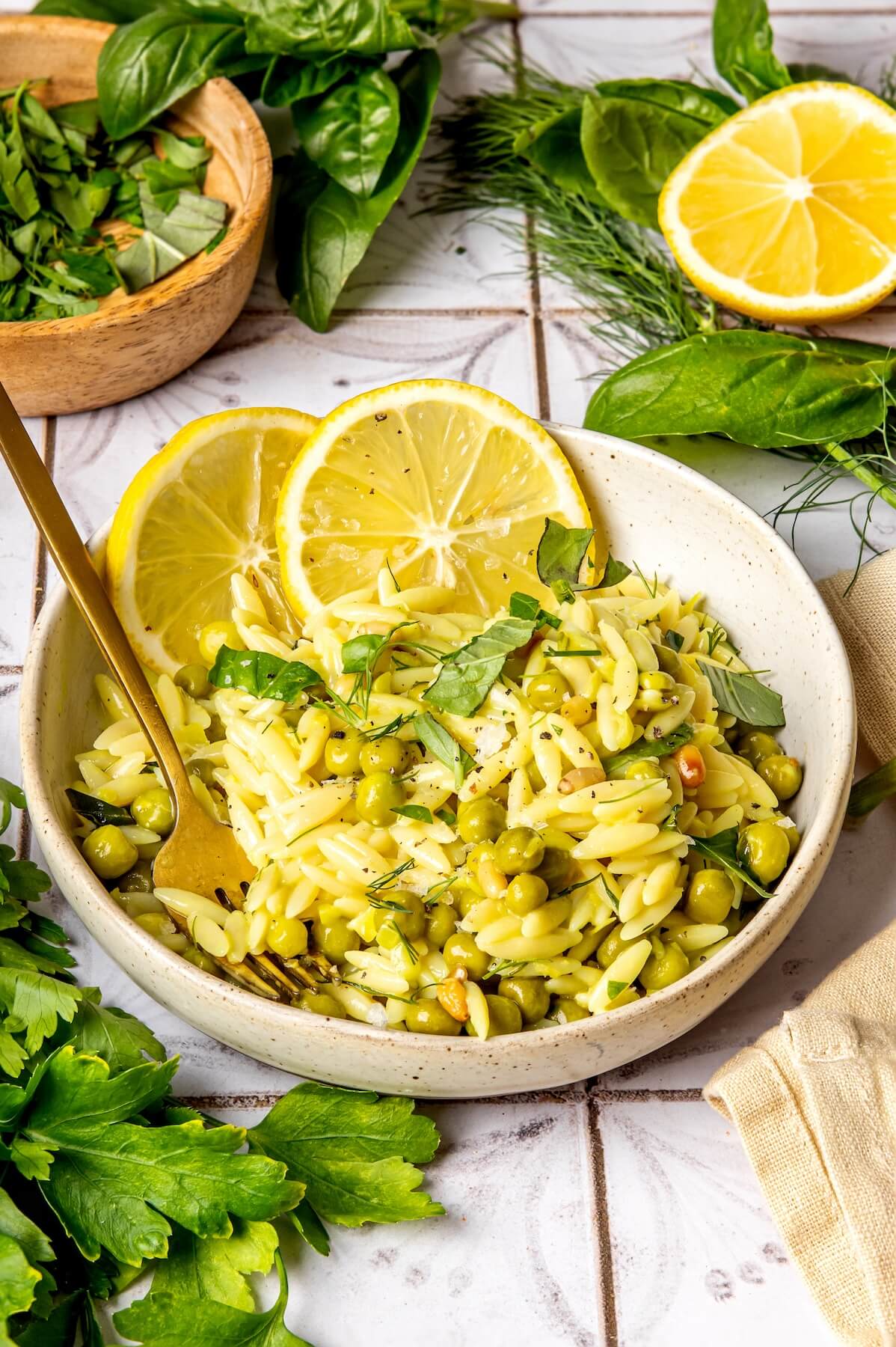 Gluten-Free Creamy Lemon Orzo - Olivia Adriance