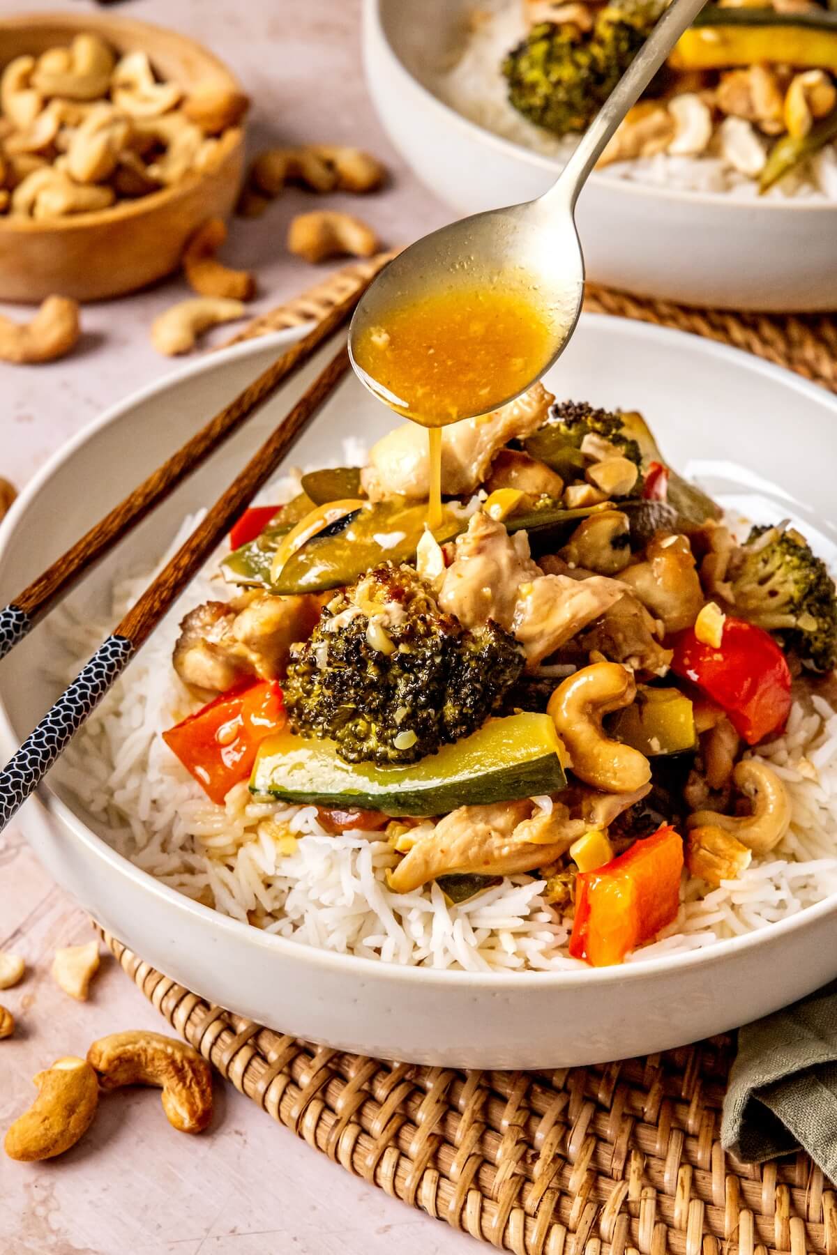 Sheet Pan Cashew Chicken - Olivia Adriance