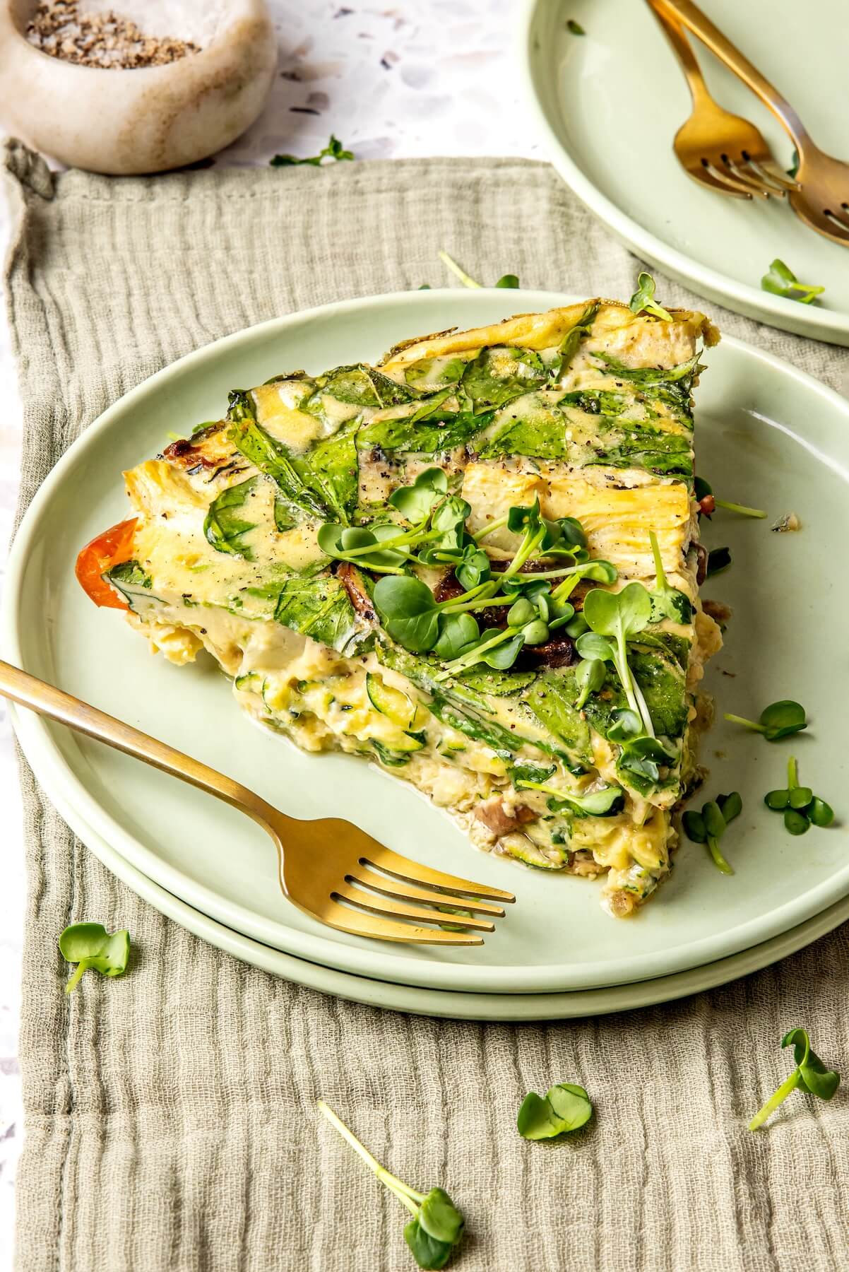 Spinach Mushroom and Artichoke Frittata - Olivia Adriance