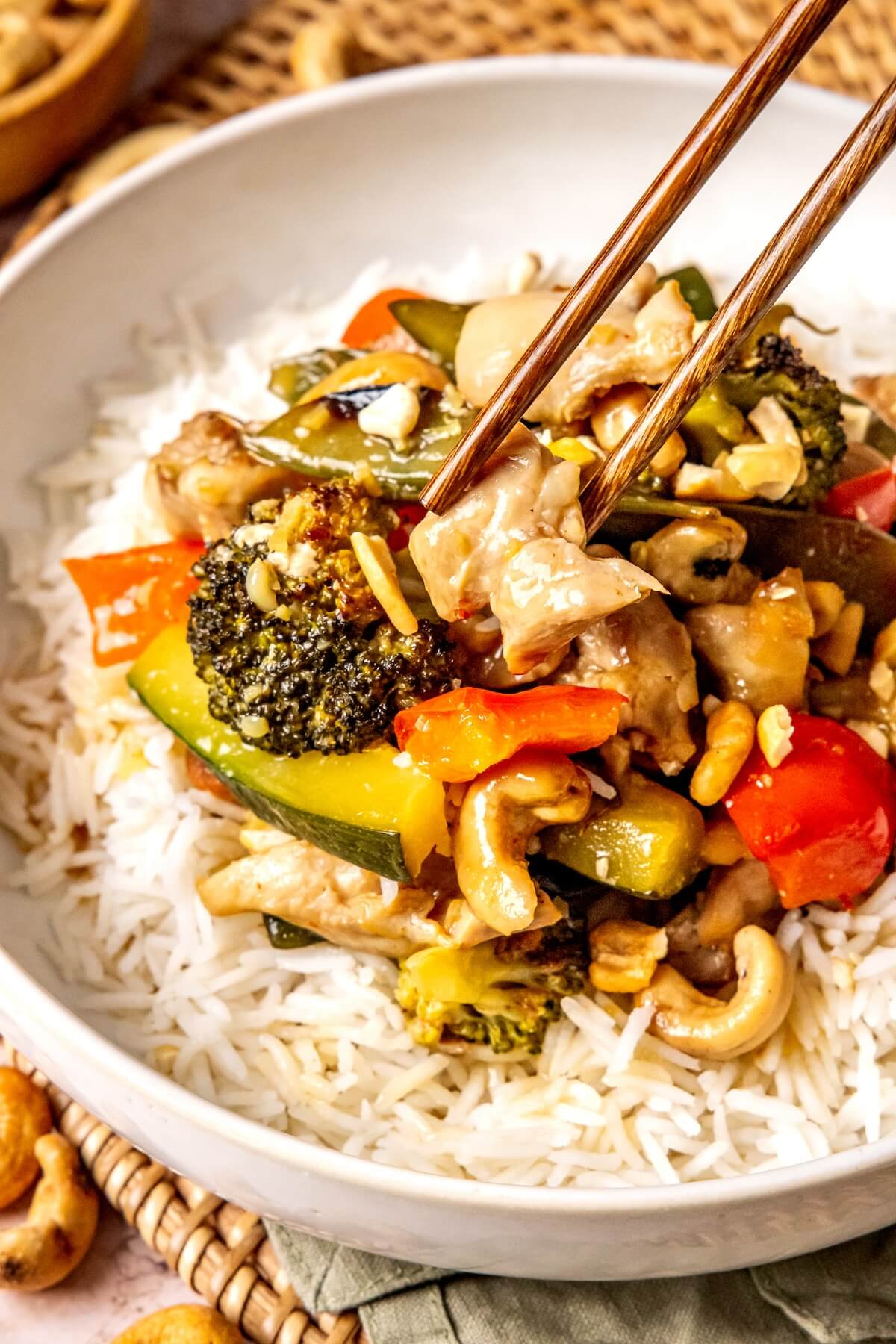Sheet Pan Cashew Chicken - Olivia Adriance