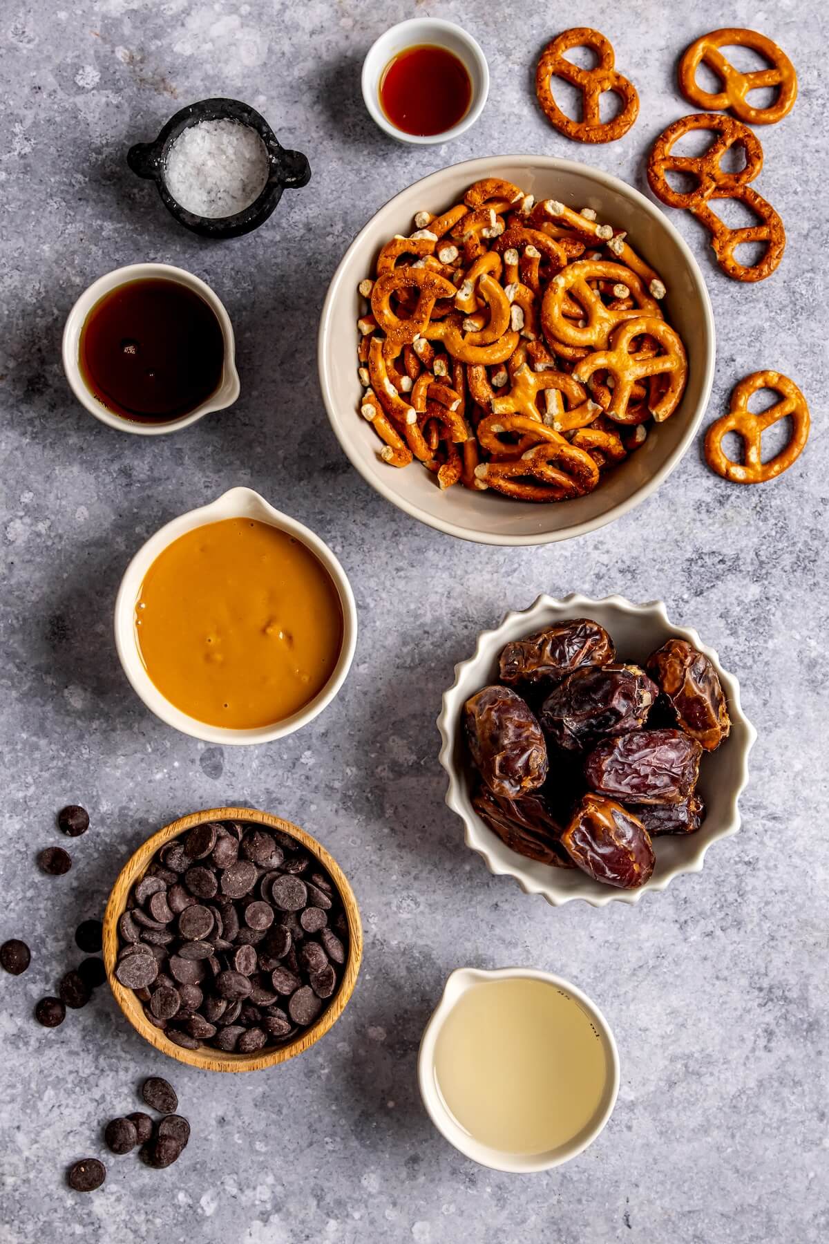 Ingredients for Chocolate Peanut Butter Pretzels - Olivia Adriance