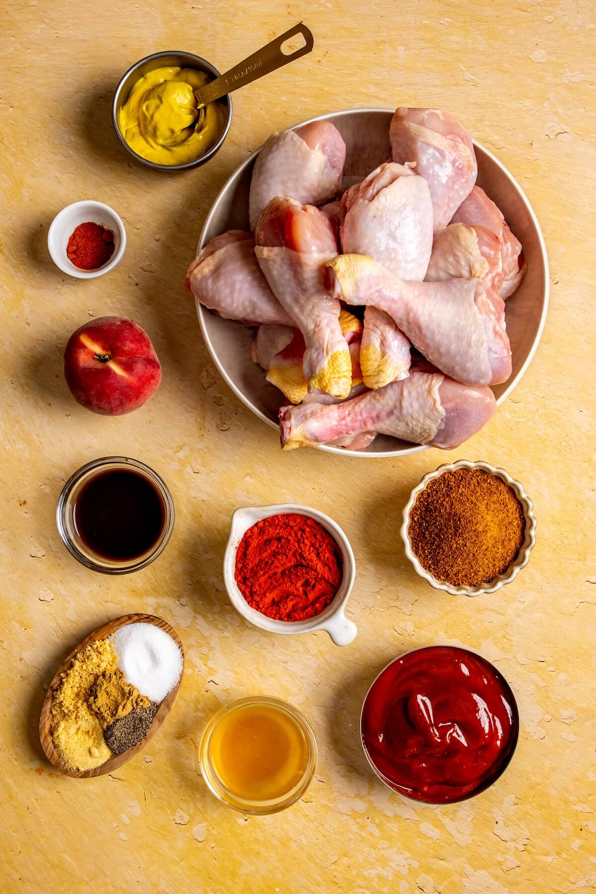 Ingredients for Peach BBQ Sauce Chicken Drumsticks - Olivia Adriance
