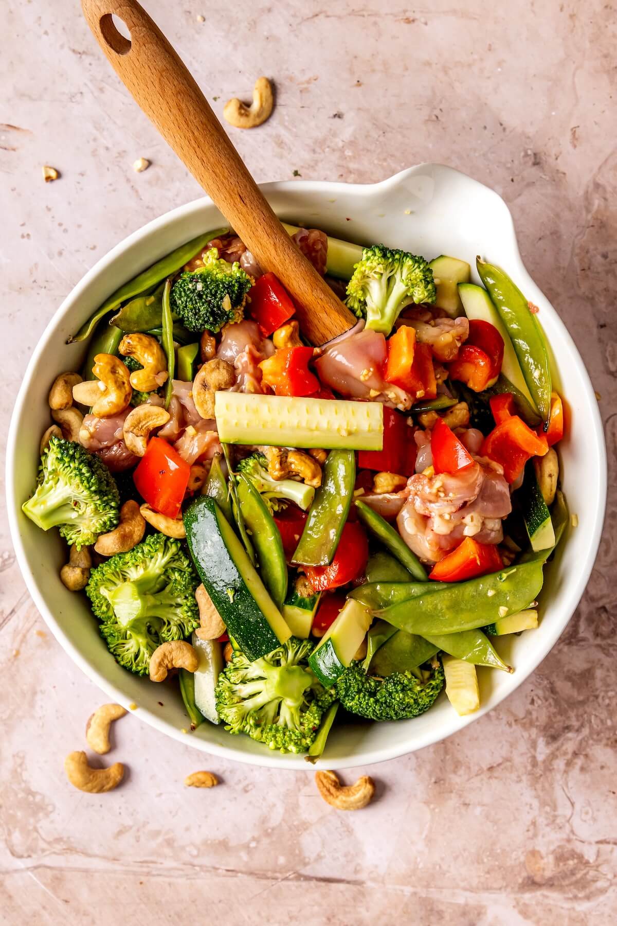 How to Make Sheet Pan Cashew Chicken Step 3 - Olivia Adriance