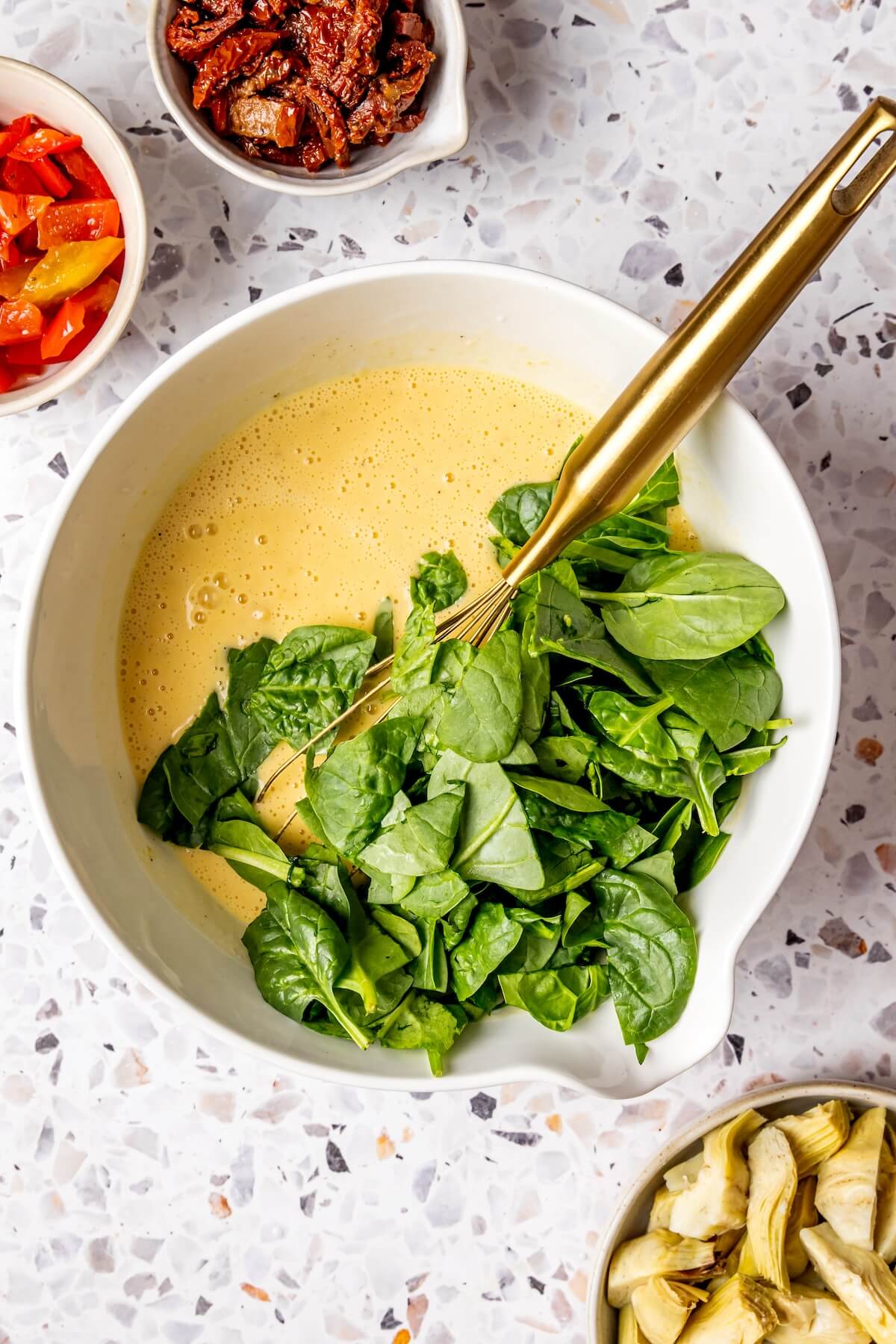 How to Make Spinach Mushroom and Artichoke Frittata Step 3 - Olivia Adriance