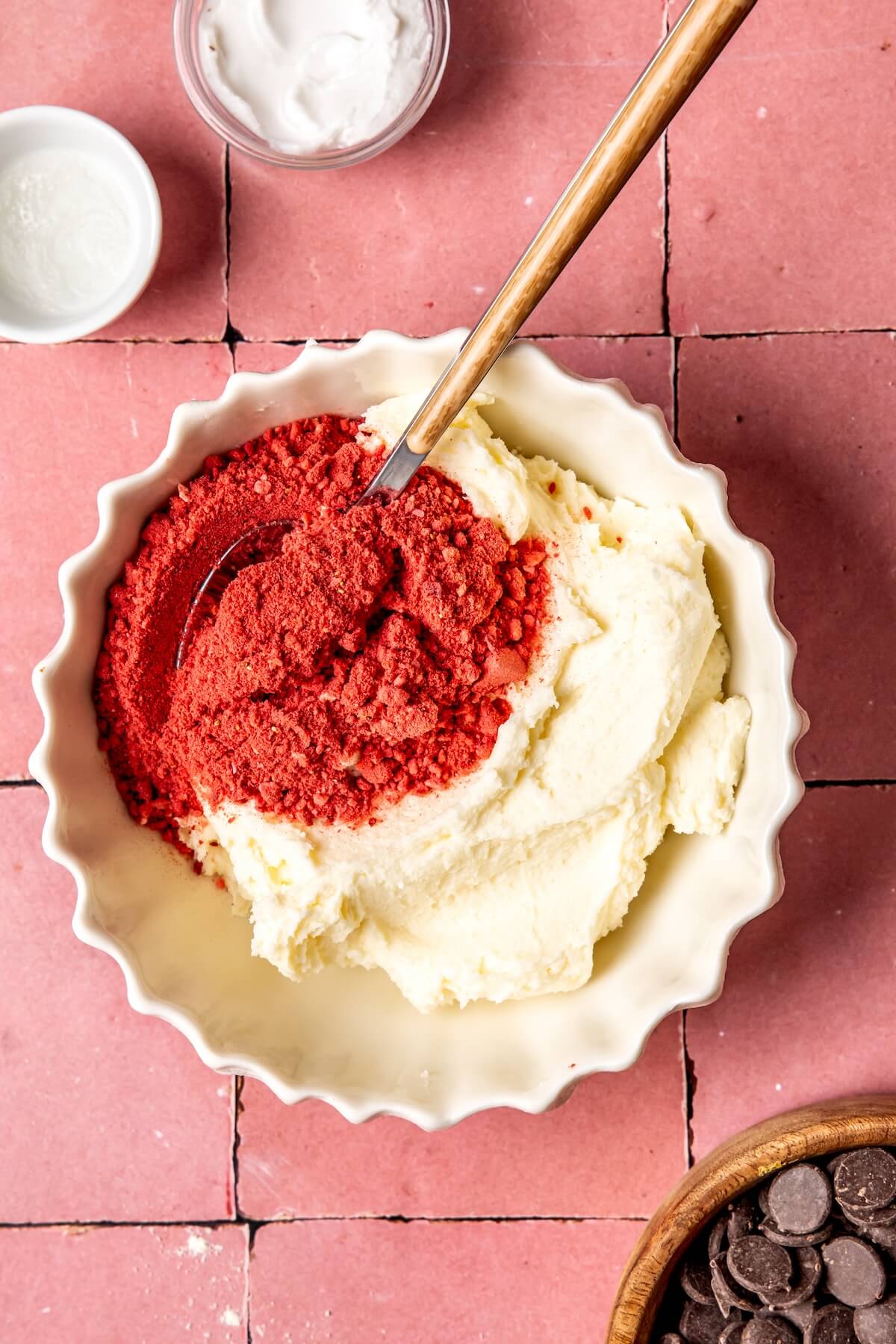 How to Make Chocolate Cake with Strawberry Frosting and Chocolate Covered Strawberries Step 6 - Olivia Adriance