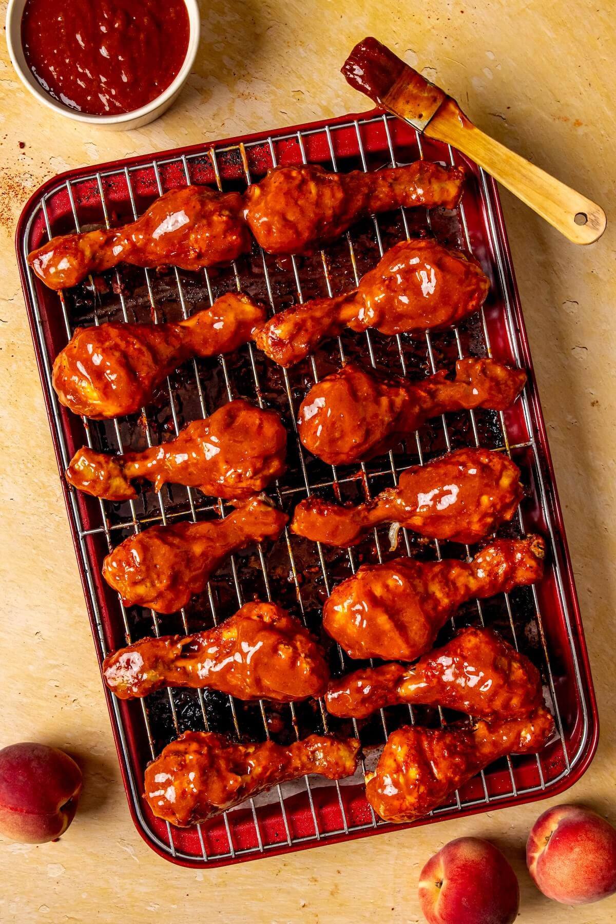 How to Make Peach BBQ Sauce Chicken Drumsticks Step 6 - Olivia Adriance