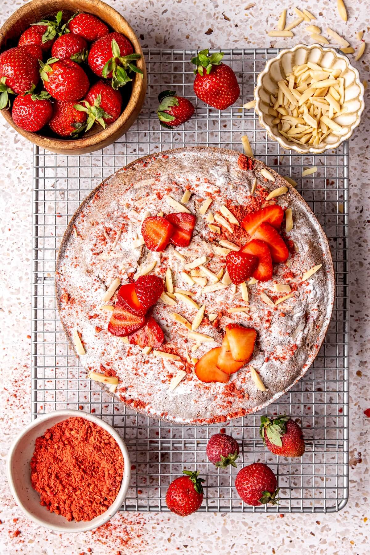 Strawberry Almond Cake - Olivia Adriance